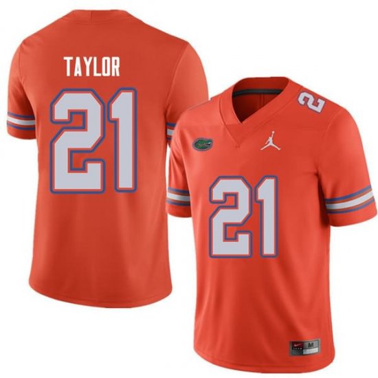 Men's Florida Gators #21 Fred Taylor NCAA Jordan Brand Orange Authentic Stitched College Football Jersey GXE4362QB